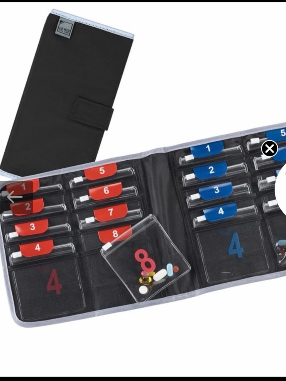 ⭐️ New Lewis & Clark Daily Pill Organizer Wallet  16 slot